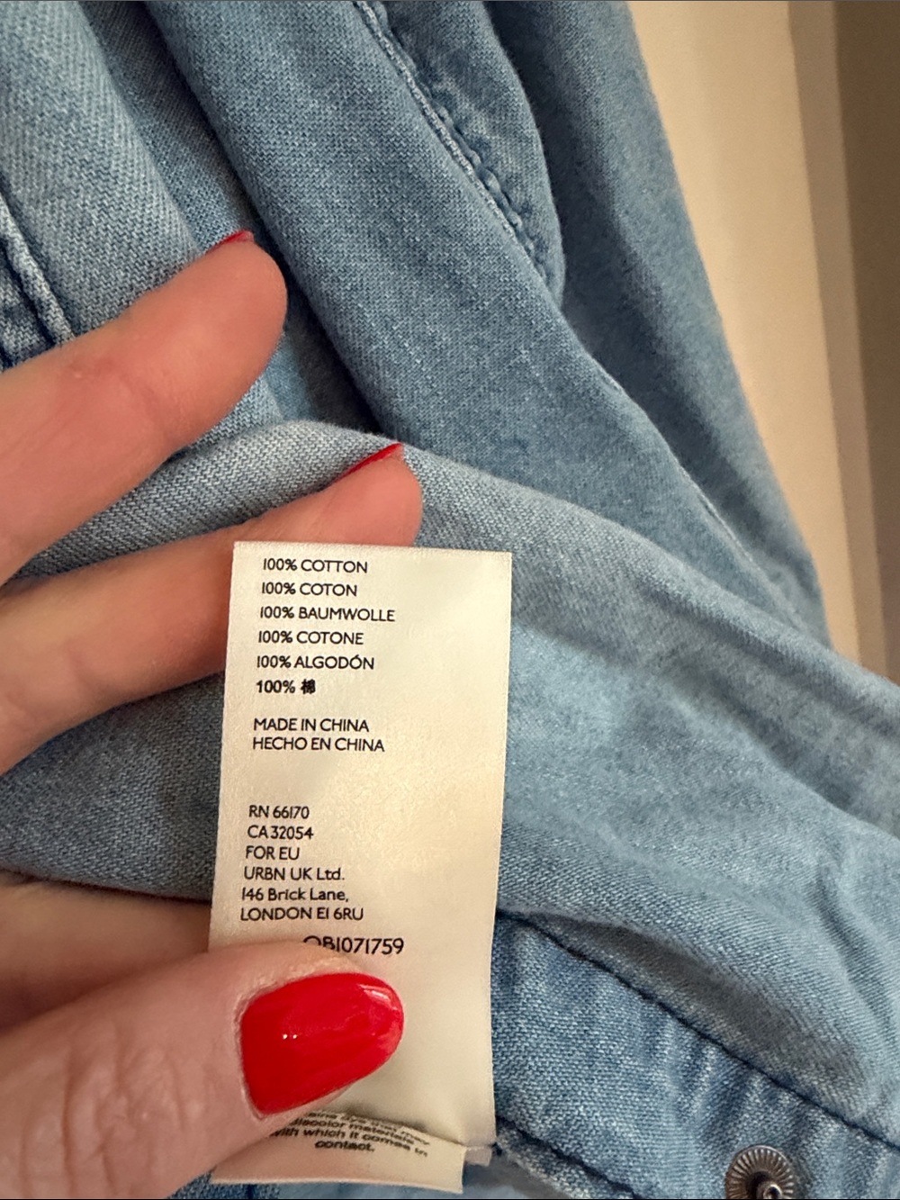 We The Free Free People With Love Light Blue Denim Western Chambray Button Down - Picture 4 of 4